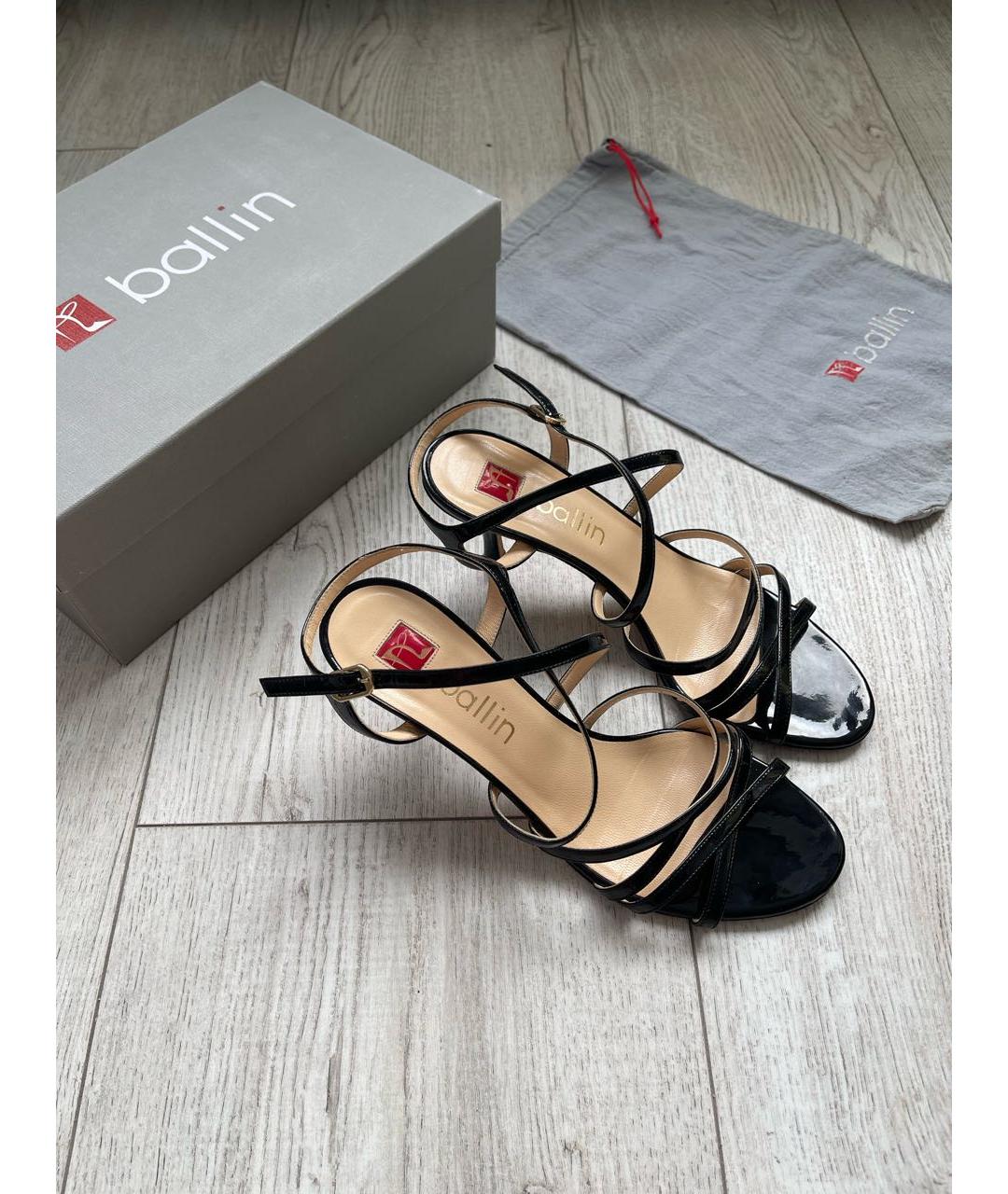 BALLY Черные кожаные босоножки, фото 3