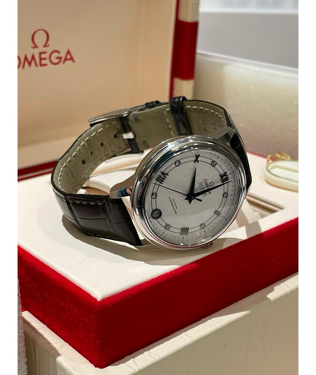 OMEGA Белые часы, фото 7