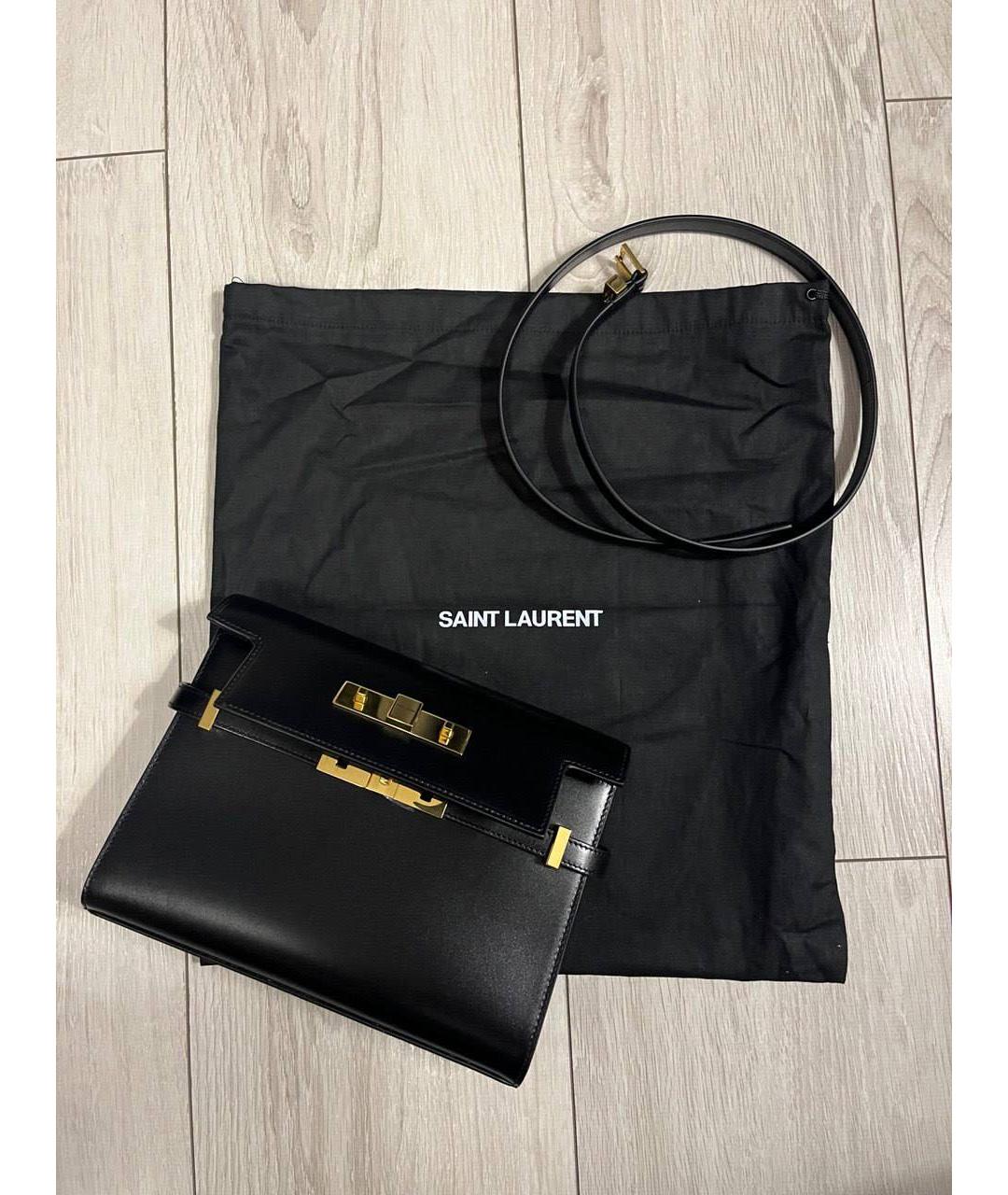 SAINT LAURENT Черная кожаная сумка через плечо, фото 6