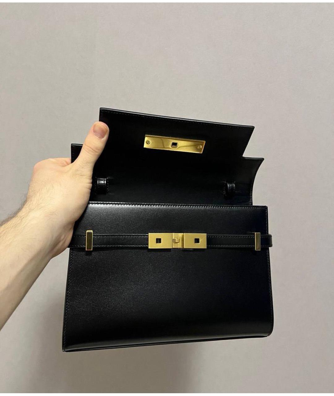 SAINT LAURENT Черная кожаная сумка через плечо, фото 8