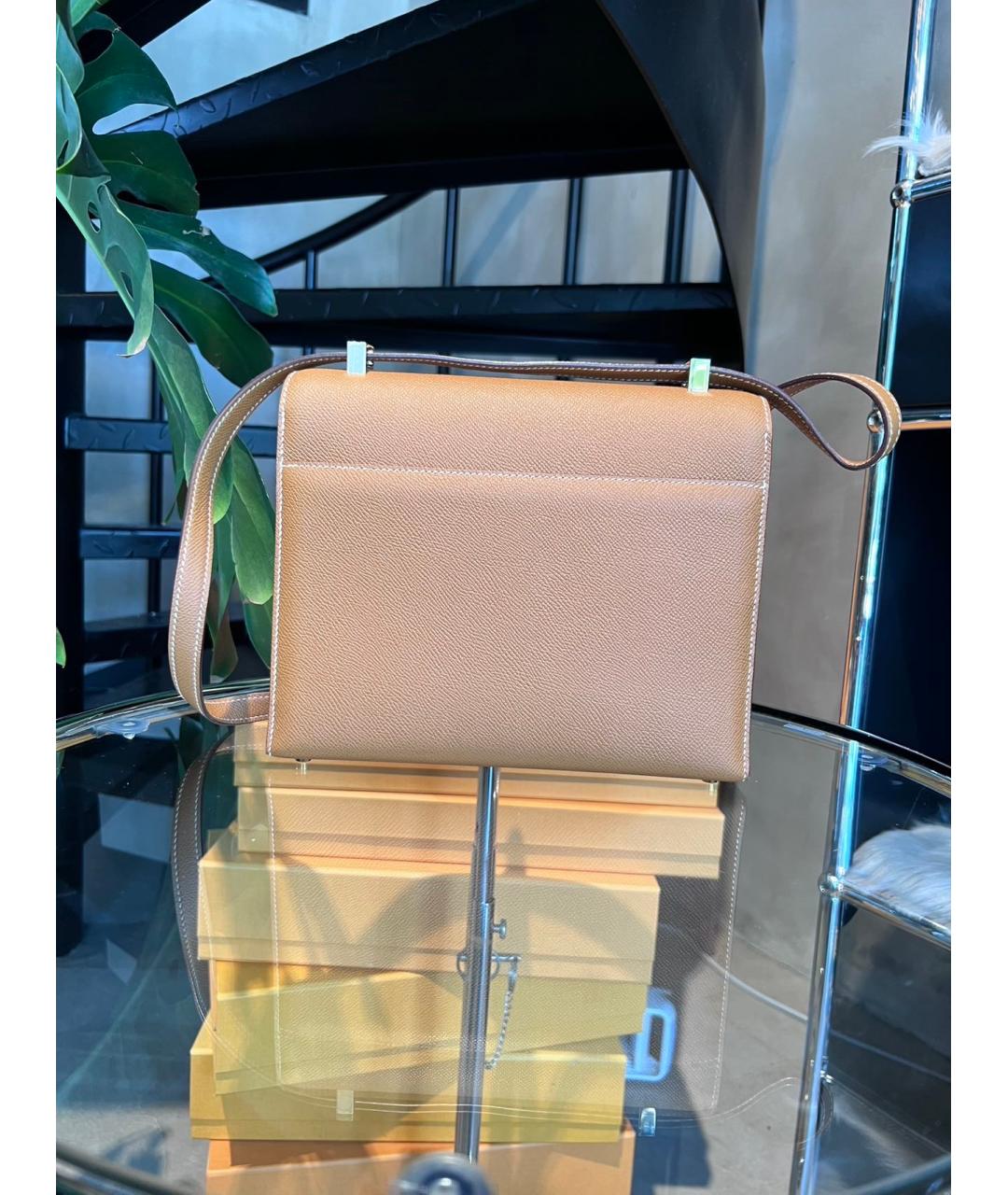 HERMES Коричневая кожаная сумка через плечо, фото 3