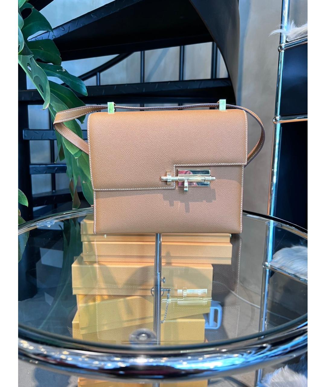 HERMES Коричневая кожаная сумка через плечо, фото 2