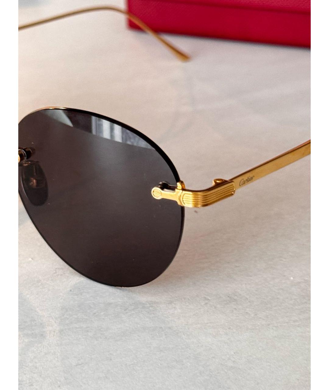 CARTIER Золотые металлические солнцезащитные очки, фото 3