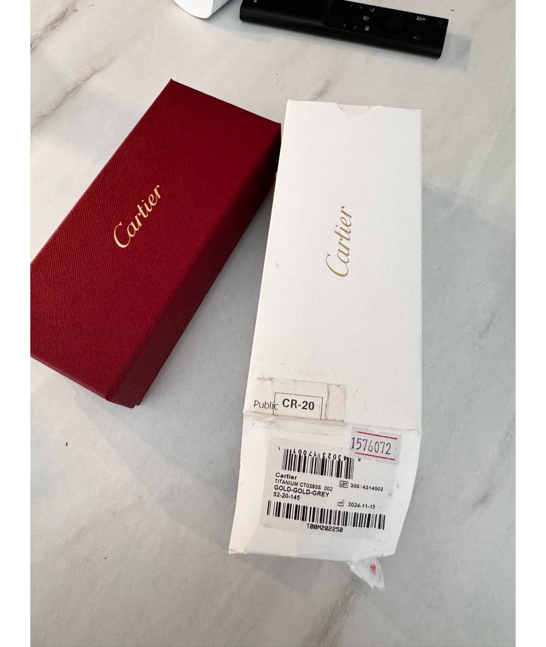 CARTIER Золотые металлические солнцезащитные очки, фото 4