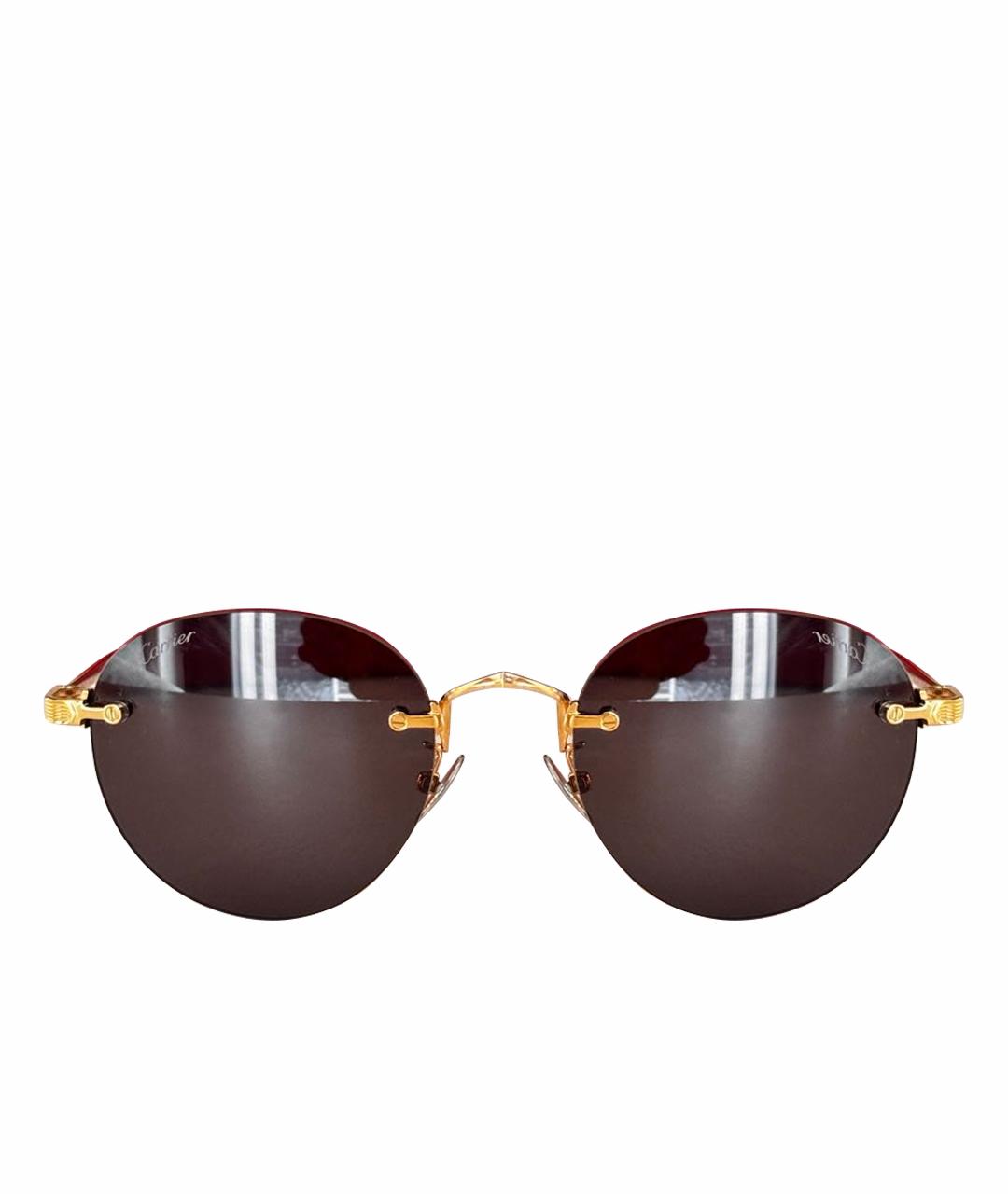 CARTIER Золотые металлические солнцезащитные очки, фото 1
