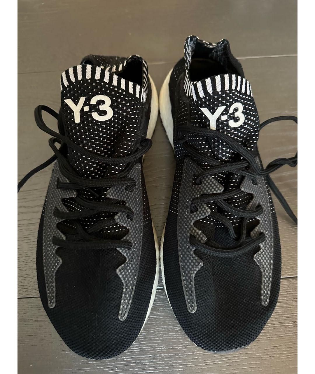 Y-3 Черные текстильные низкие кроссовки / кеды, фото 2