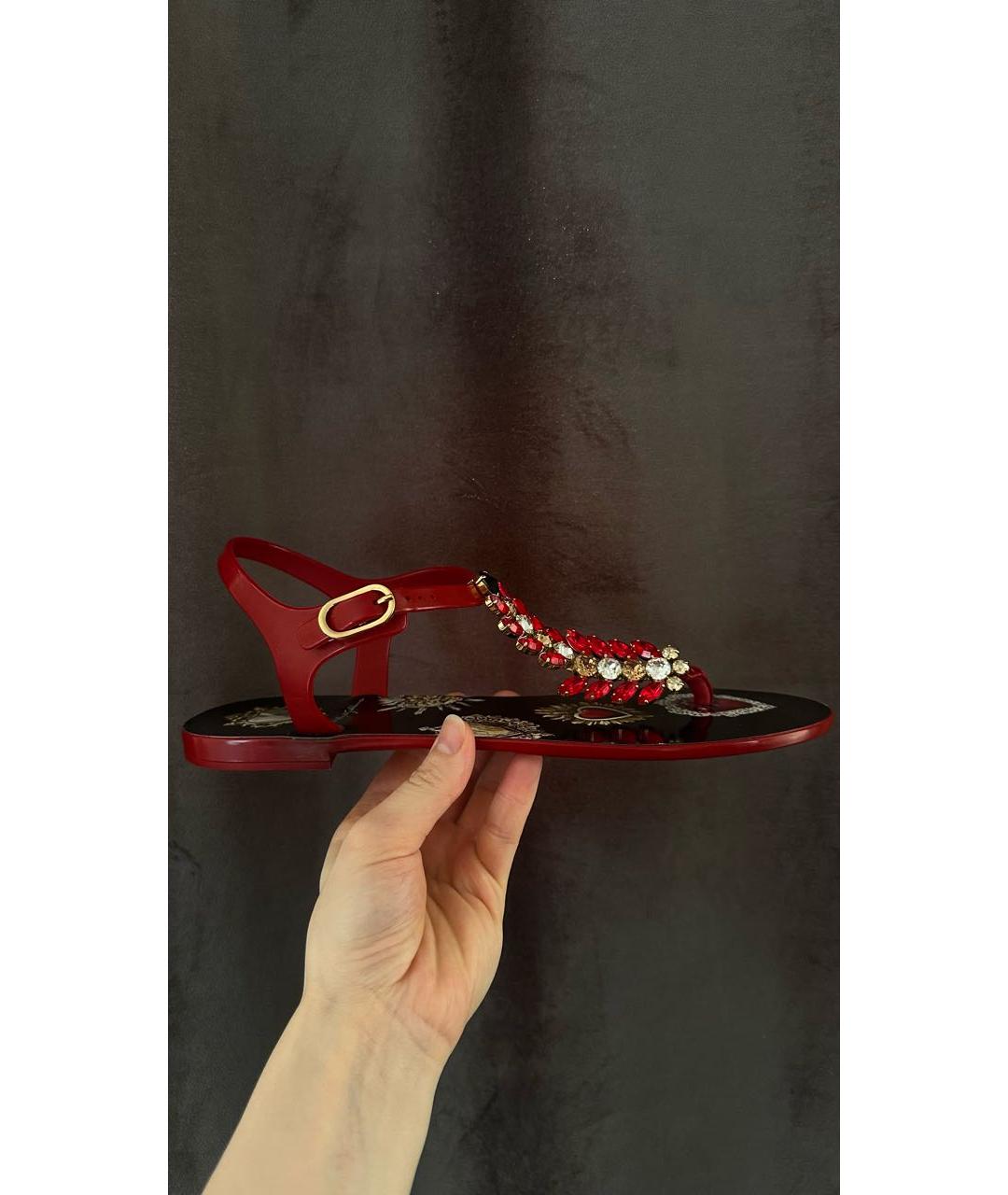 DOLCE&GABBANA Бордовые босоножки, фото 4