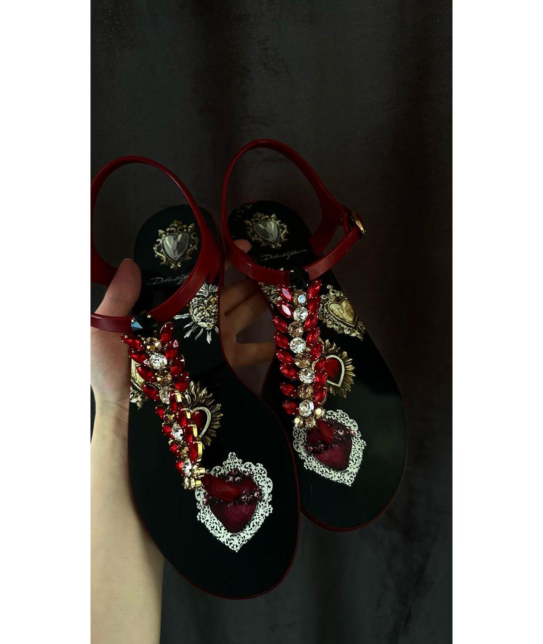 DOLCE&GABBANA Бордовые босоножки, фото 2