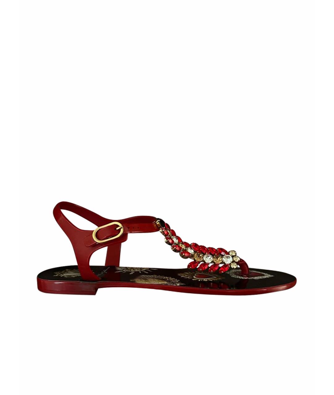DOLCE&GABBANA Бордовые босоножки, фото 1