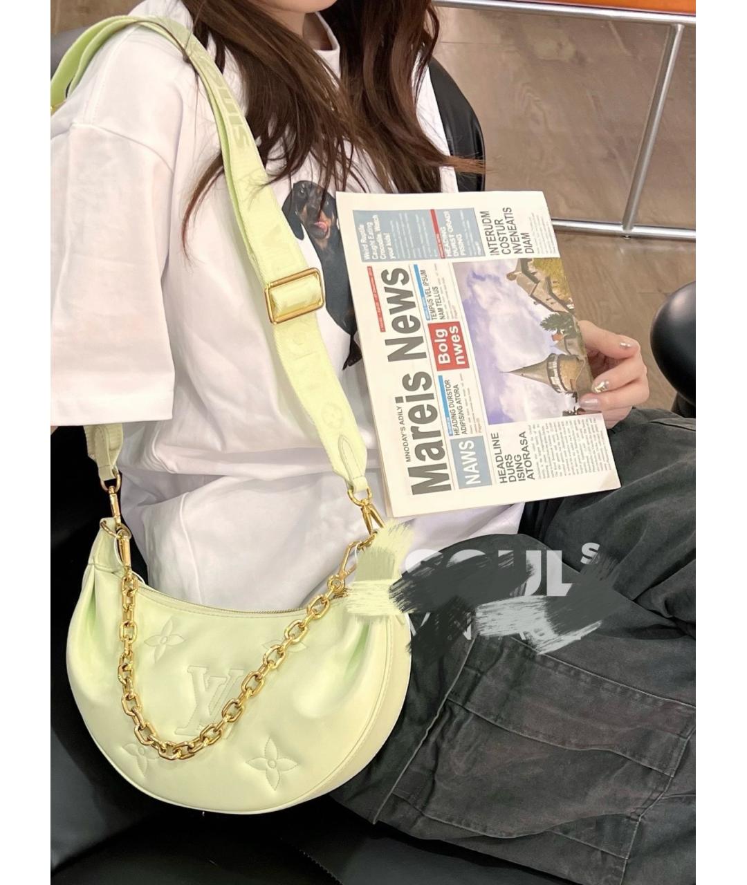 LOUIS VUITTON Зеленая кожаная сумка через плечо, фото 7
