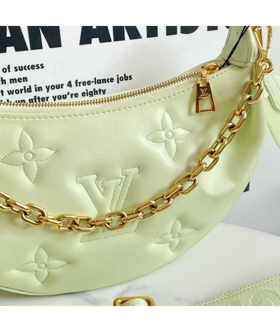 LOUIS VUITTON Зеленая кожаная сумка через плечо, фото 2