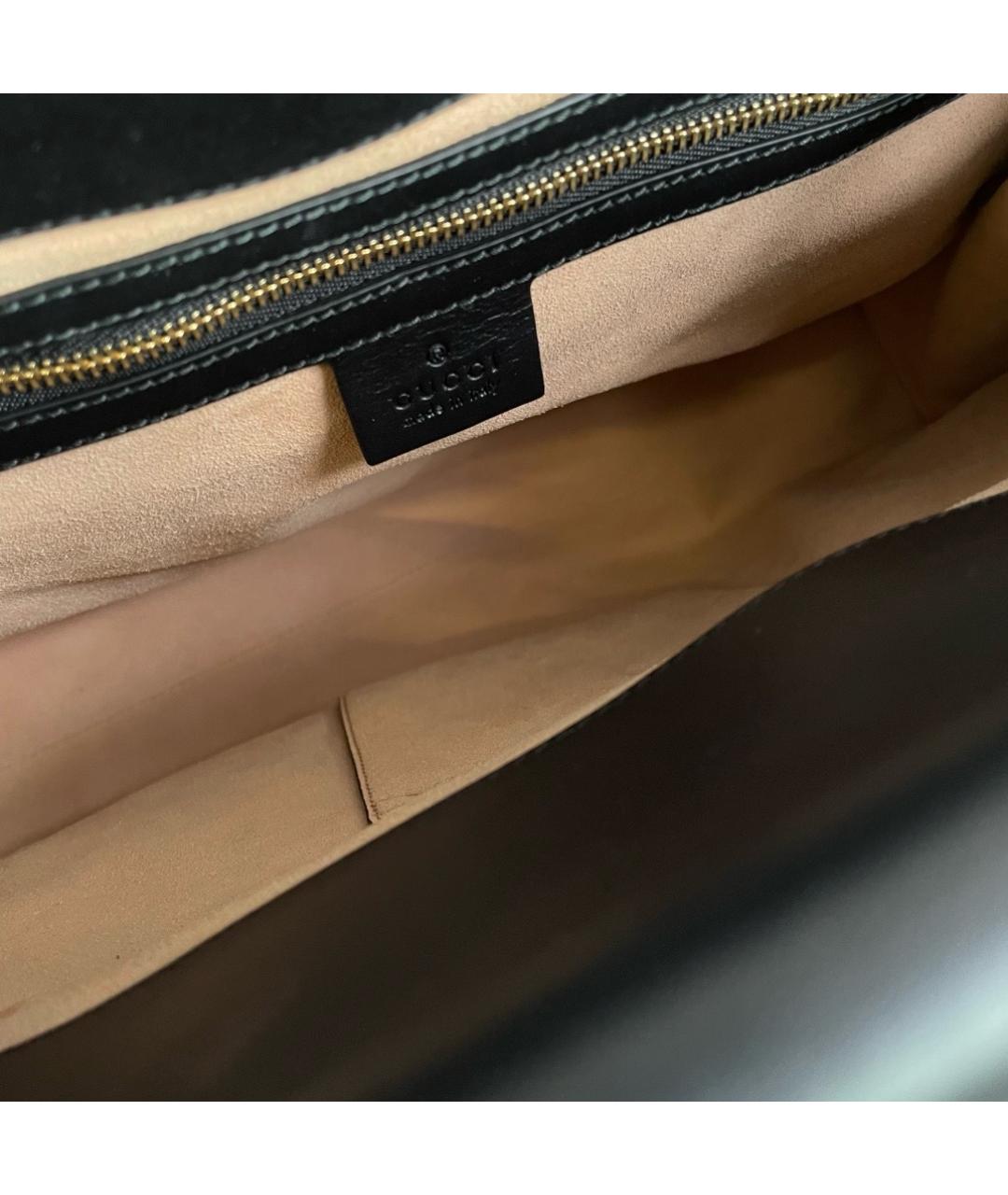 GUCCI Черная кожаная сумка тоут, фото 7