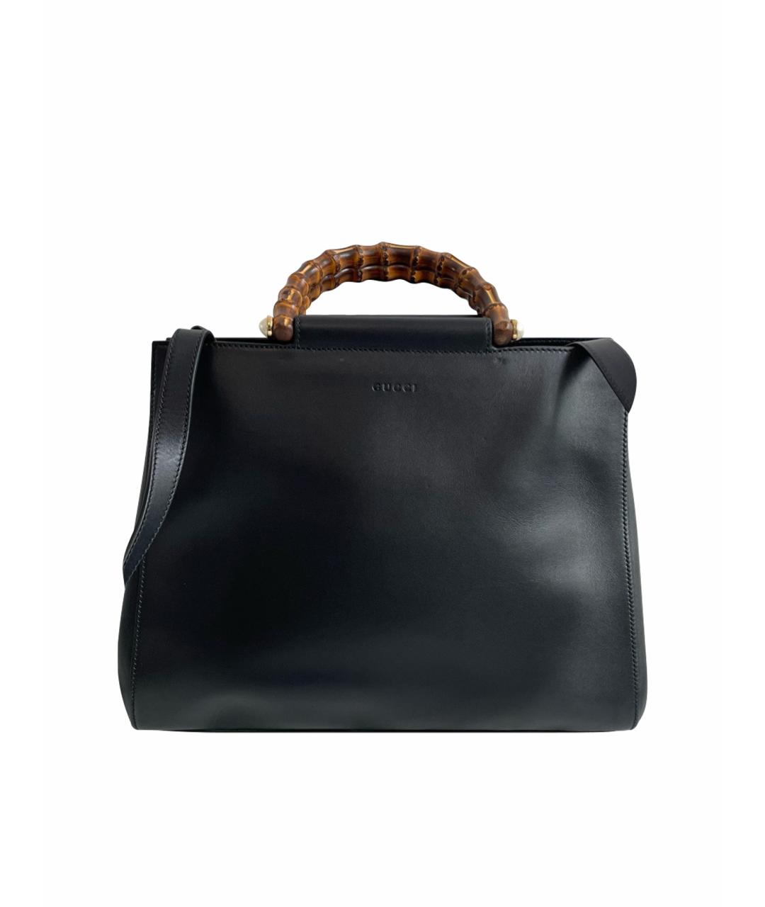 GUCCI Черная кожаная сумка тоут, фото 1