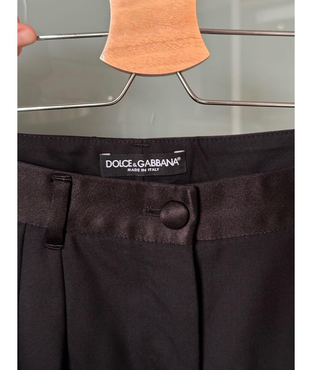 DOLCE&GABBANA Черные шерстяные брюки узкие, фото 3