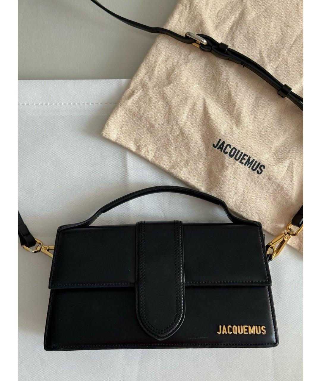 JACQUEMUS Черная кожаная сумка с короткими ручками, фото 8