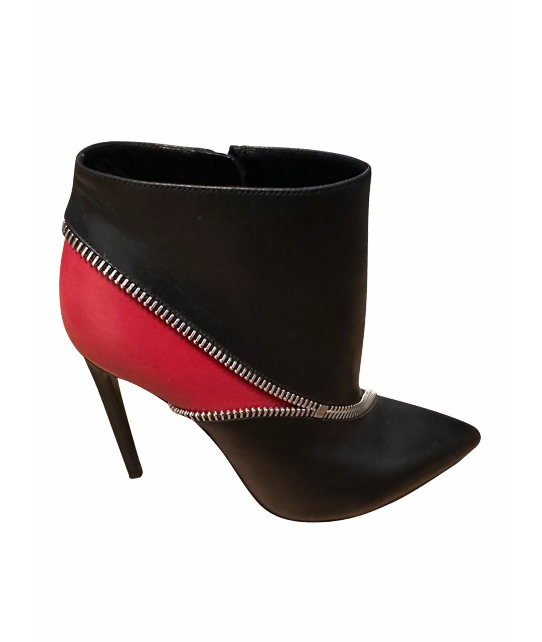 SAINT LAURENT Черные кожаные ботильоны, фото 1
