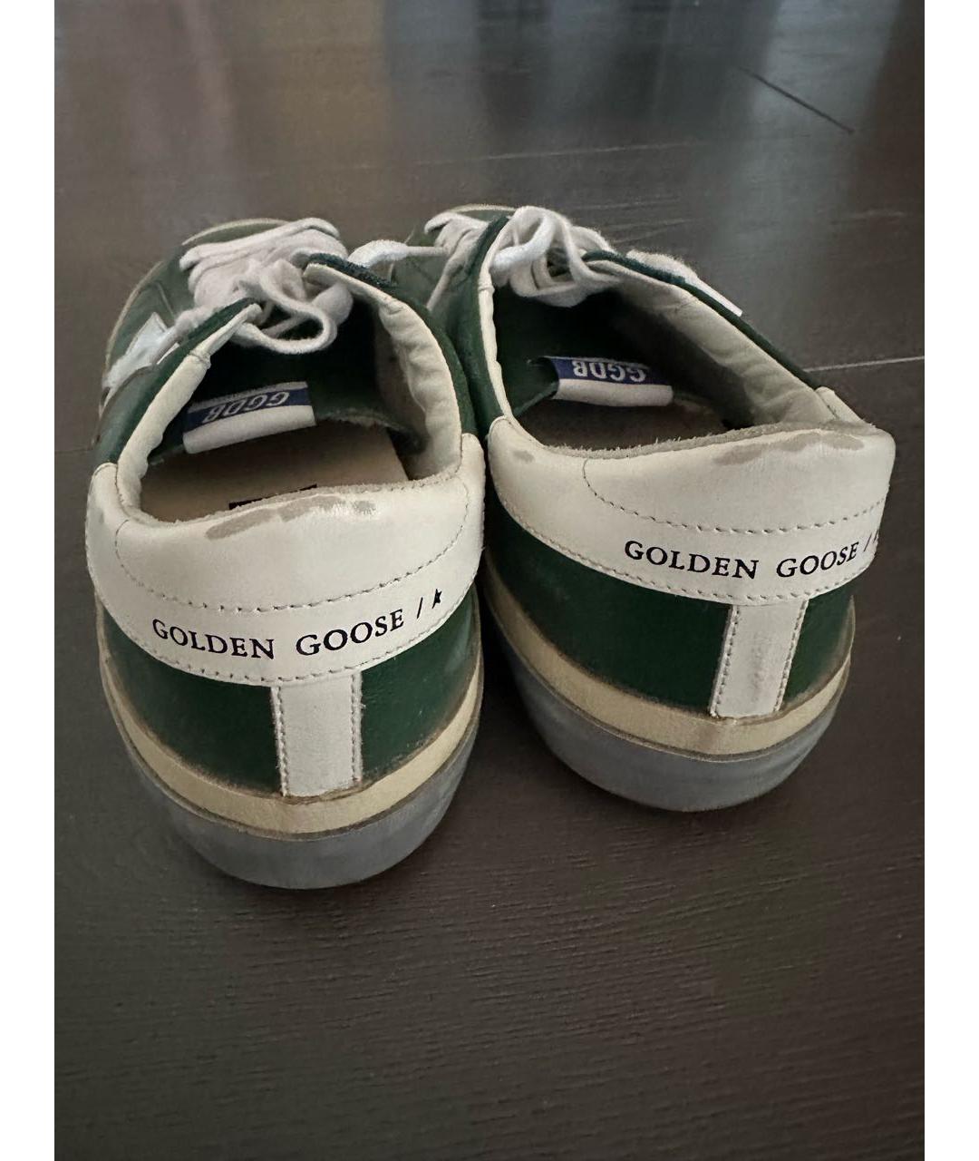 GOLDEN GOOSE DELUXE BRAND Зеленые кожаные низкие кроссовки / кеды, фото 3