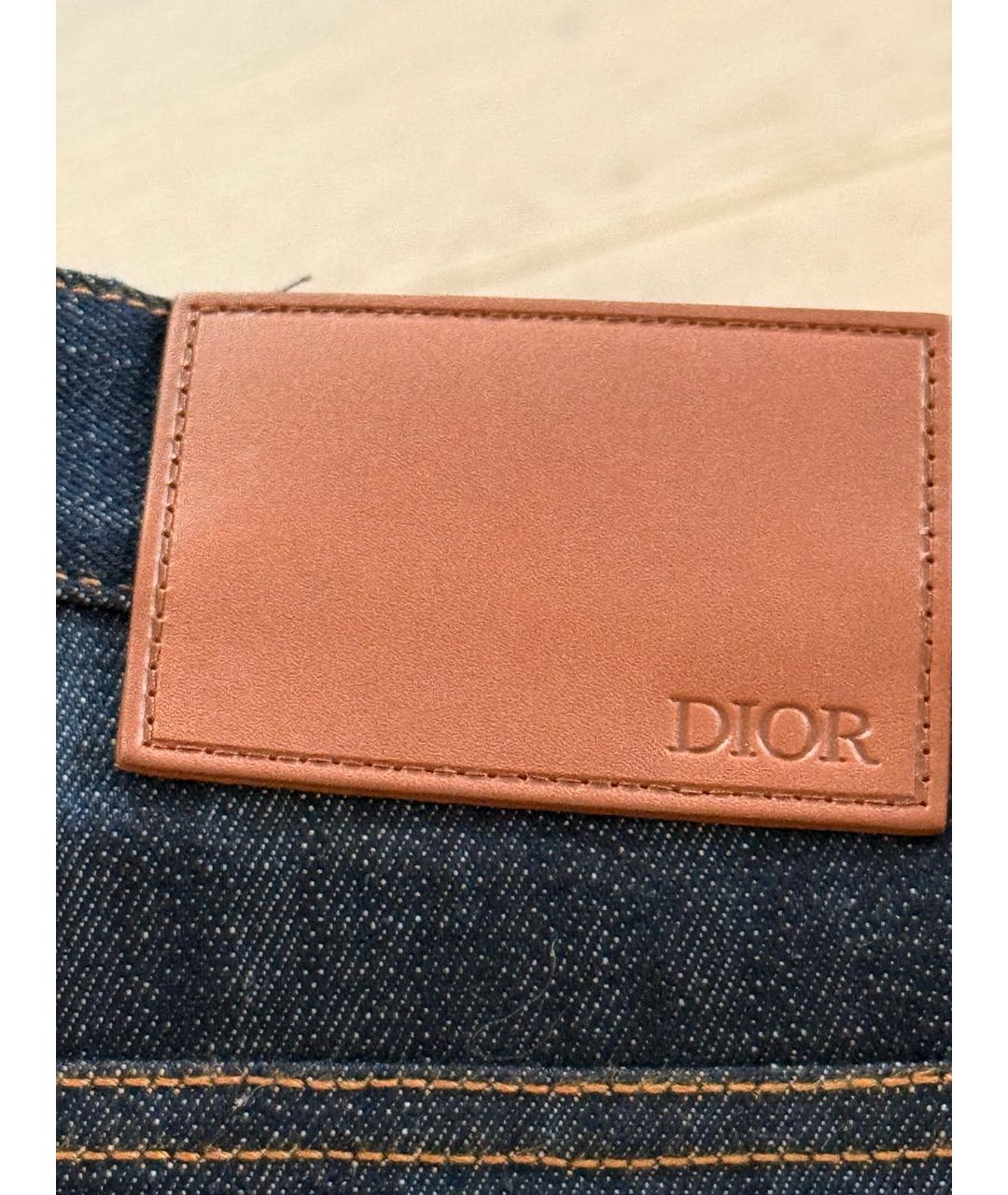 CHRISTIAN DIOR Темно-синие хлопковые прямые джинсы, фото 3