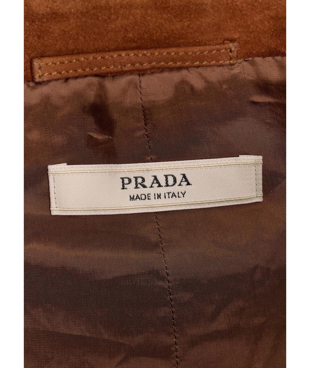 PRADA Коричневая замшевая куртка, фото 3