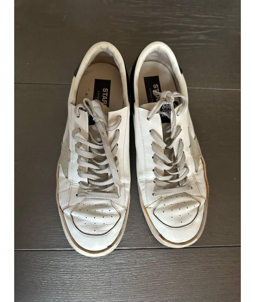 GOLDEN GOOSE DELUXE BRAND Белые кожаные низкие кроссовки / кеды, фото 2