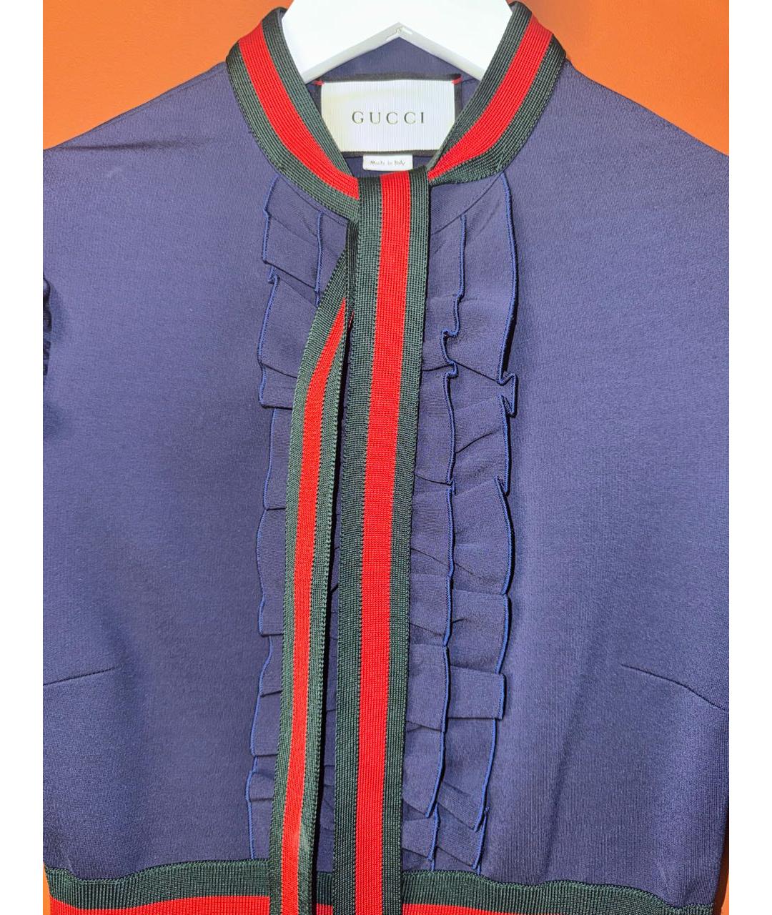 GUCCI Темно-синее хлопковое повседневное платье, фото 5