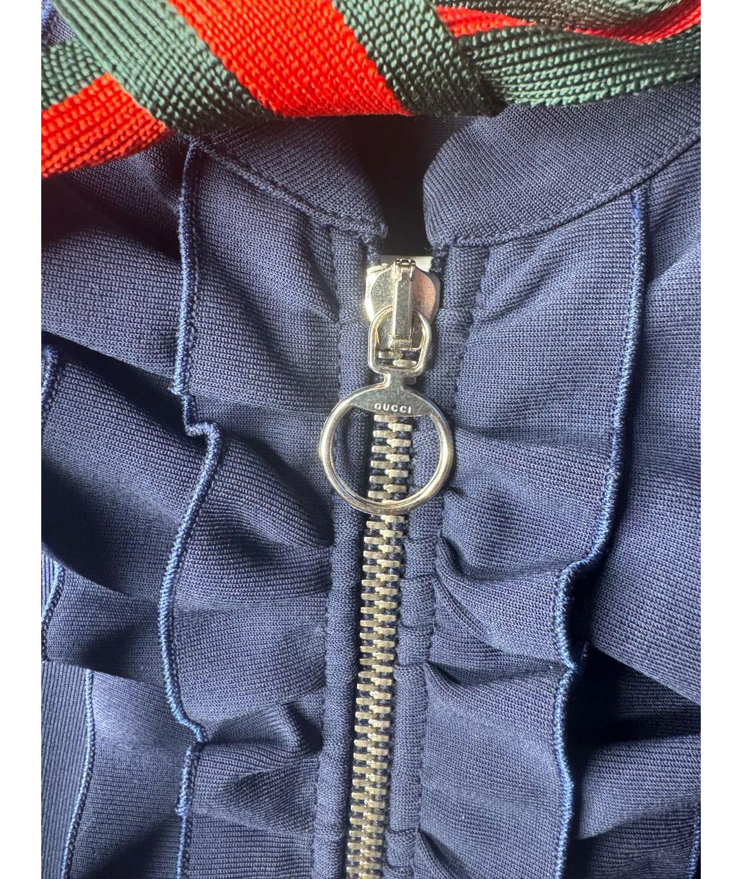 GUCCI Темно-синее хлопковое повседневное платье, фото 4