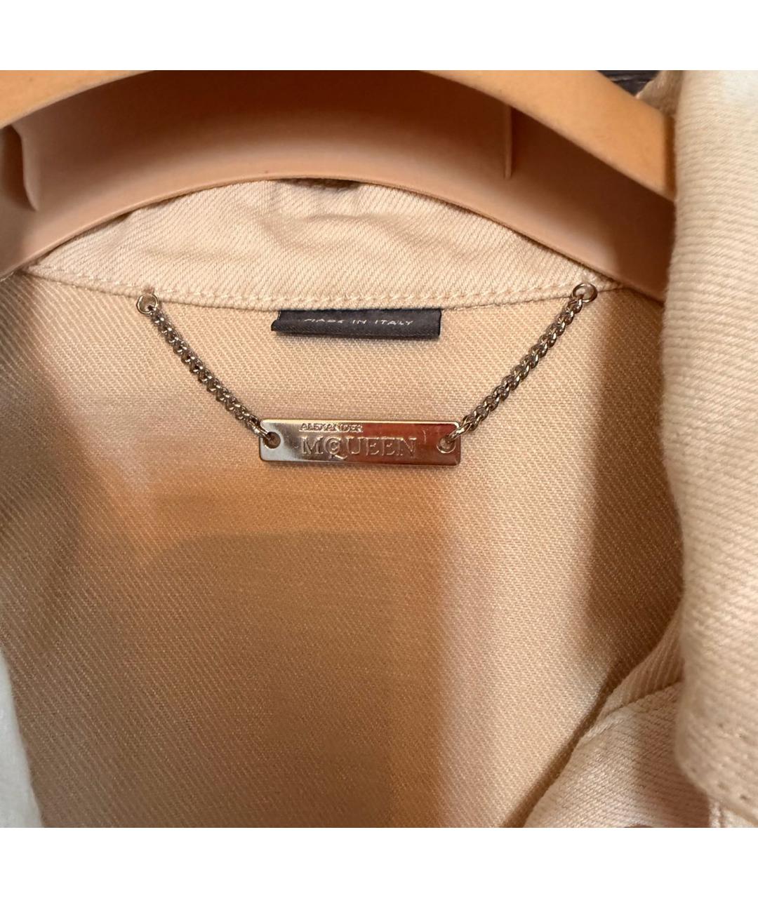 MCQ ALEXANDER MCQUEEN Бежевая деним куртка, фото 4