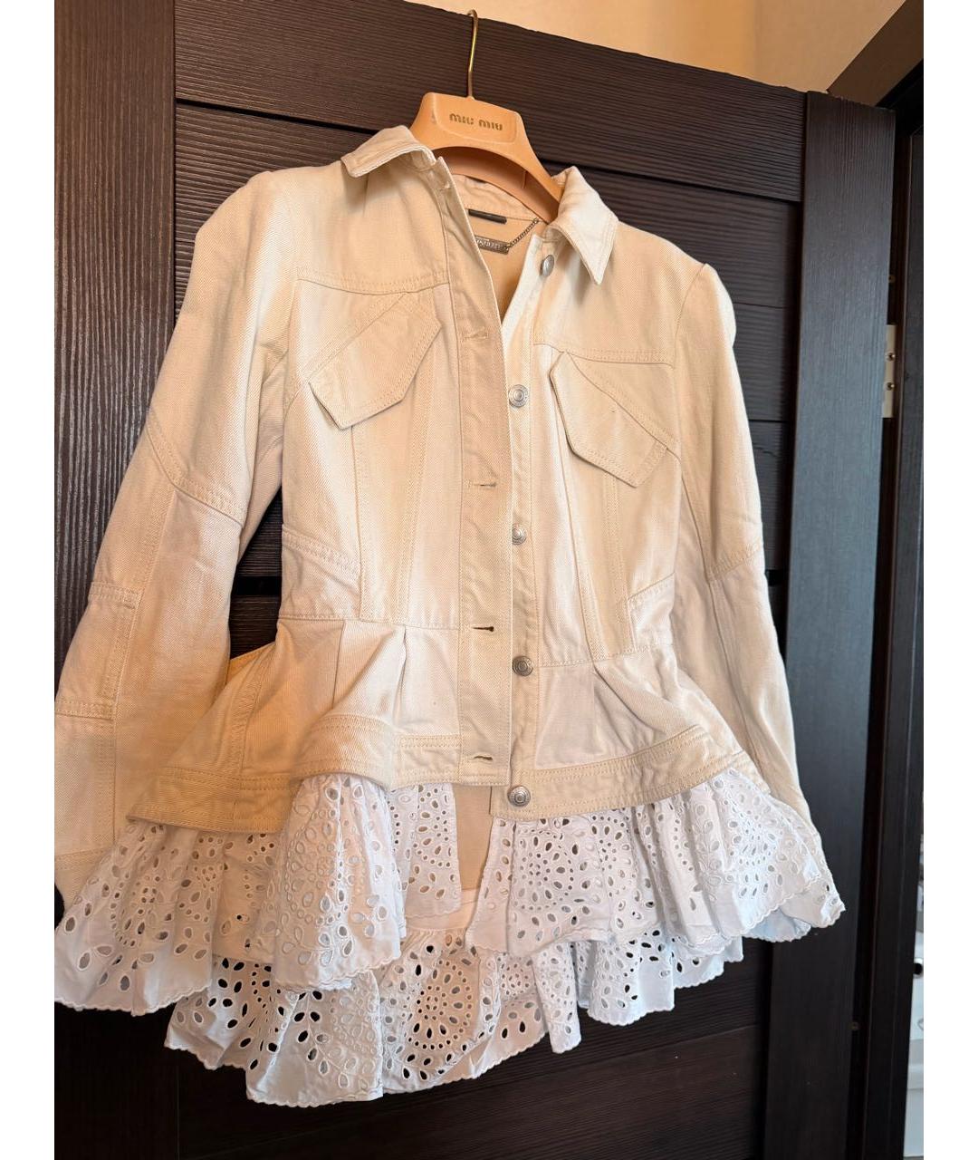 MCQ ALEXANDER MCQUEEN Бежевая деним куртка, фото 6