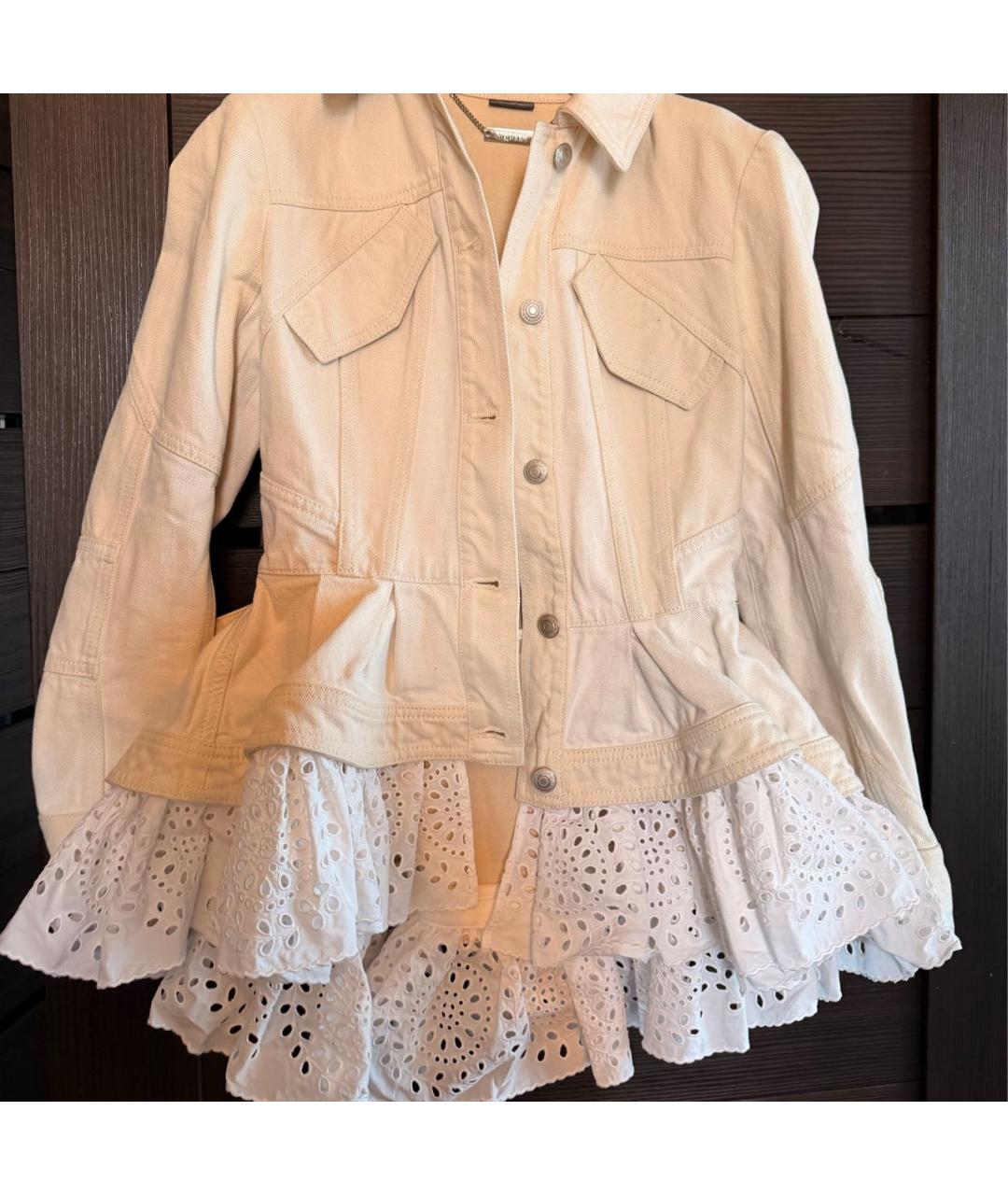 MCQ ALEXANDER MCQUEEN Бежевая деним куртка, фото 5