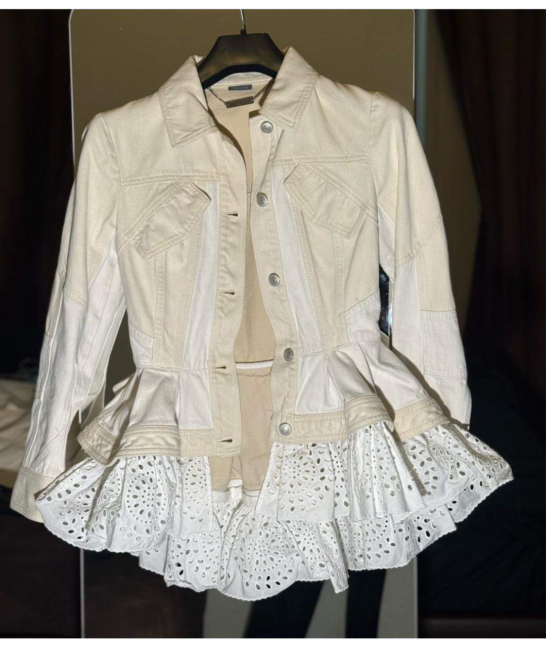 MCQ ALEXANDER MCQUEEN Бежевая деним куртка, фото 6