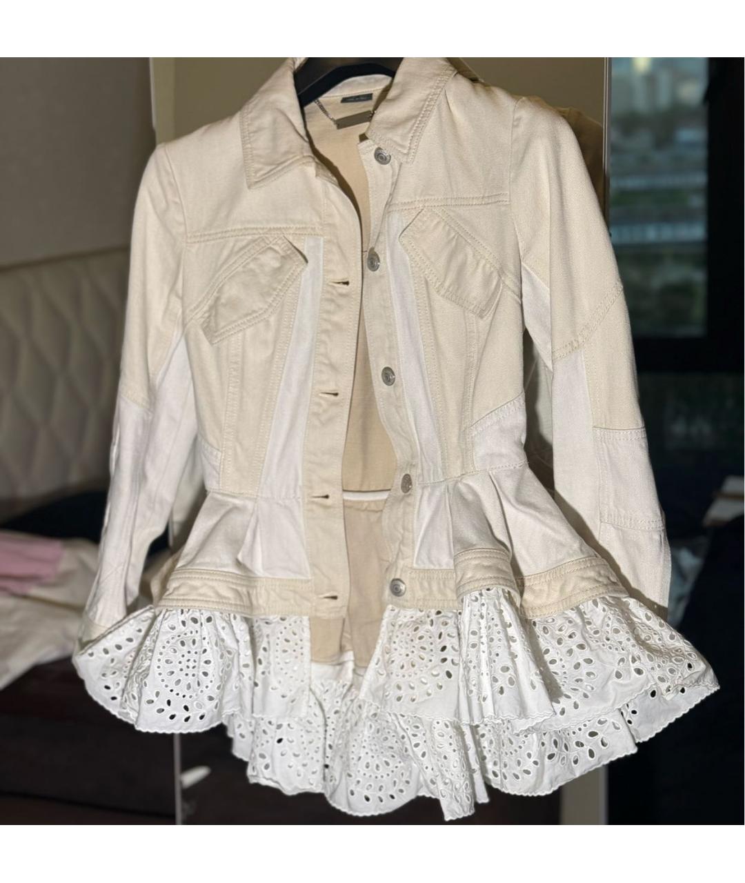 MCQ ALEXANDER MCQUEEN Бежевая деним куртка, фото 2