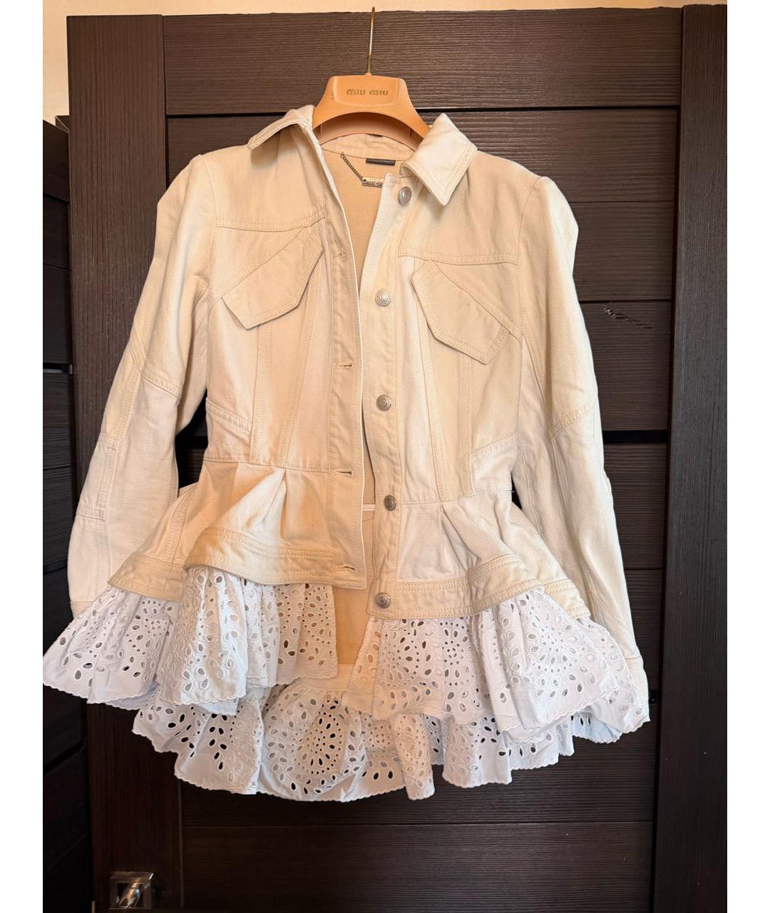 MCQ ALEXANDER MCQUEEN Бежевая деним куртка, фото 2