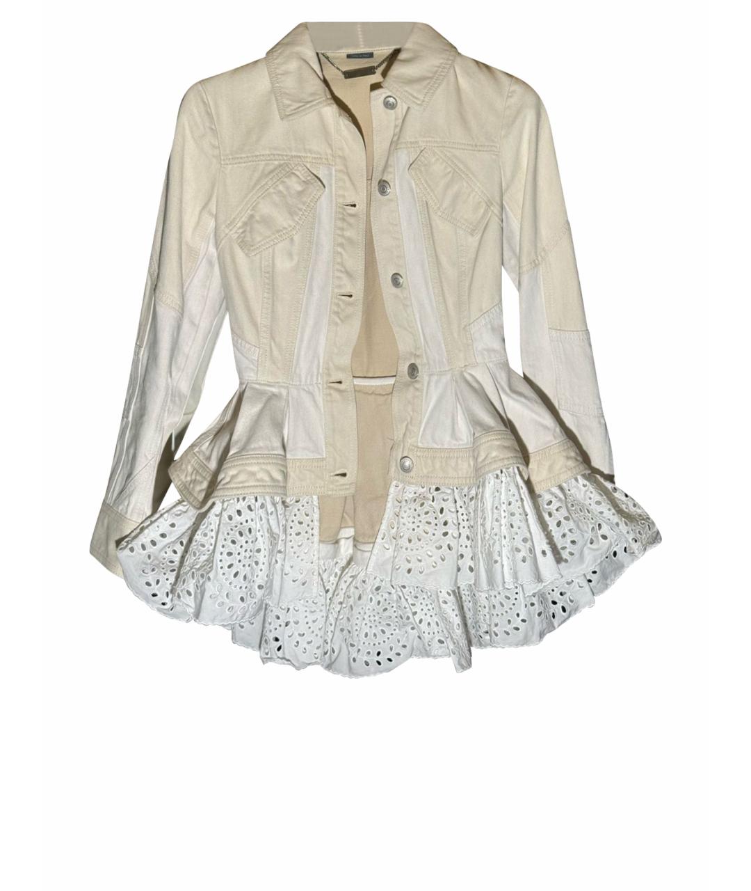 MCQ ALEXANDER MCQUEEN Бежевая деним куртка, фото 1