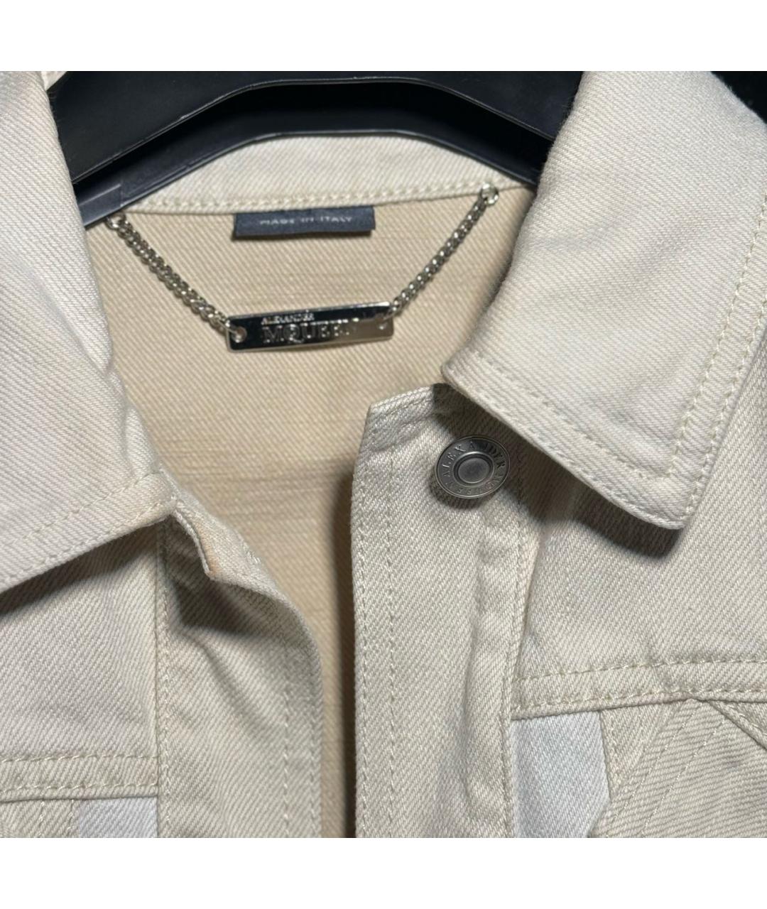 MCQ ALEXANDER MCQUEEN Бежевая деним куртка, фото 3