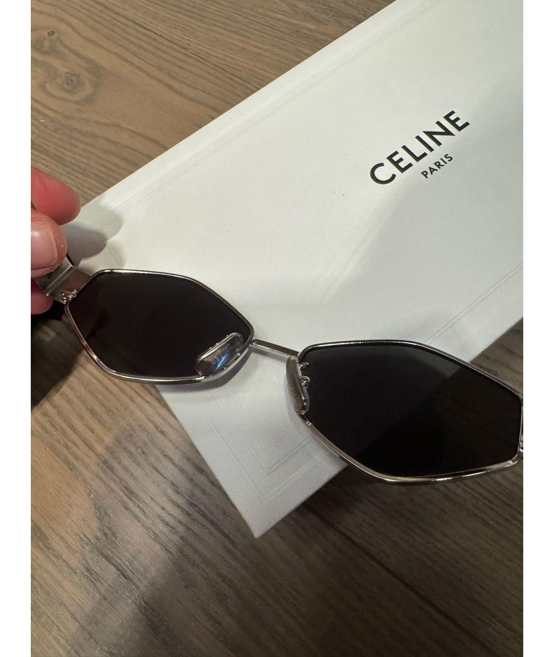 CELINE Черные металлические солнцезащитные очки, фото 5