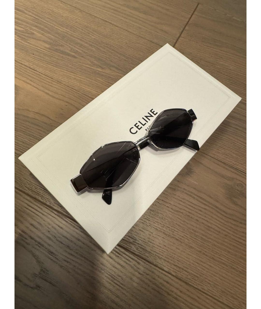 CELINE Черные металлические солнцезащитные очки, фото 4