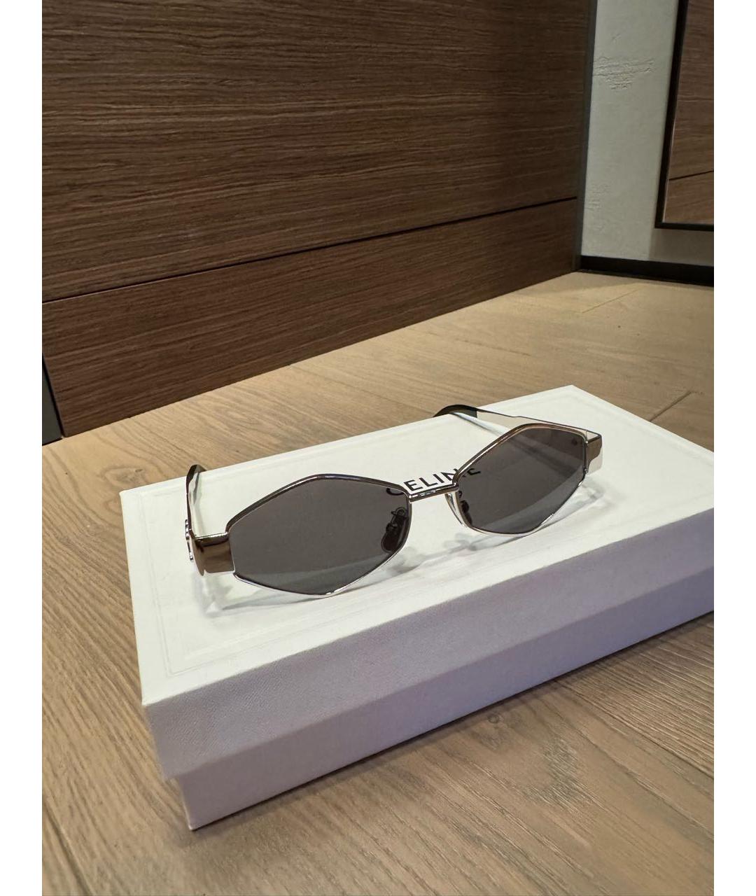 CELINE Черные металлические солнцезащитные очки, фото 3
