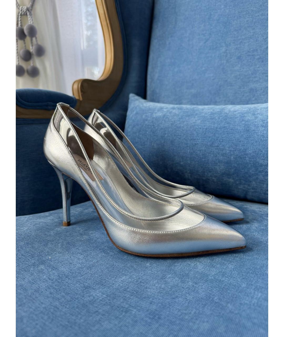 VALENTINO Серебряные кожаные туфли, фото 8