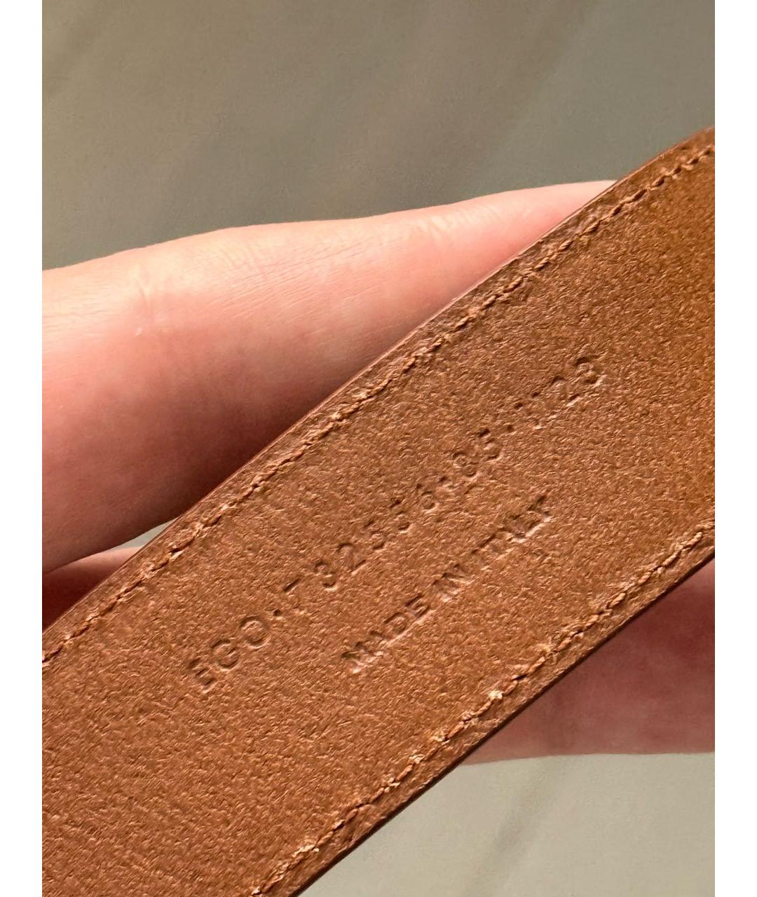 SAINT LAURENT Коричневый кожаный ремень, фото 4