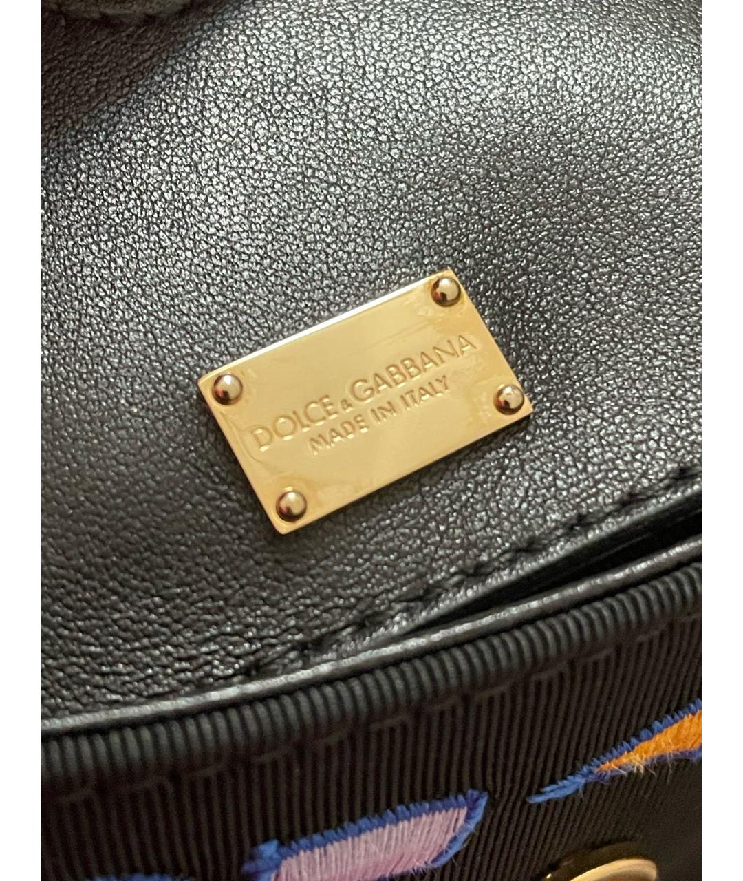 DOLCE&GABBANA Черная деним поясная сумка, фото 5