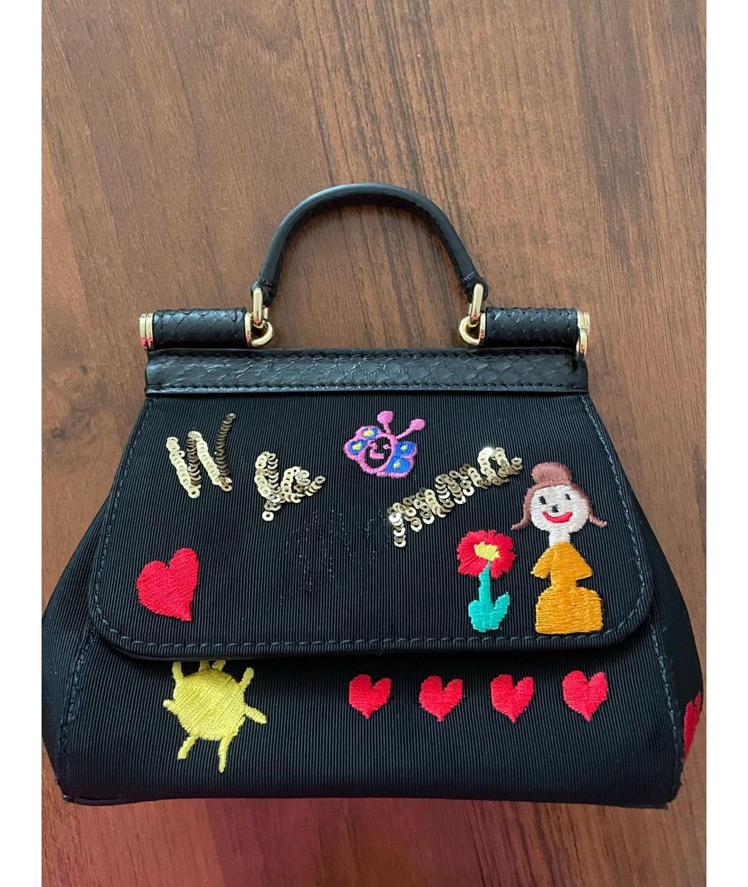 DOLCE&GABBANA Черная деним поясная сумка, фото 6