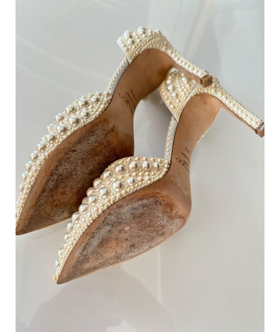 JIMMY CHOO Белые текстильные туфли, фото 5