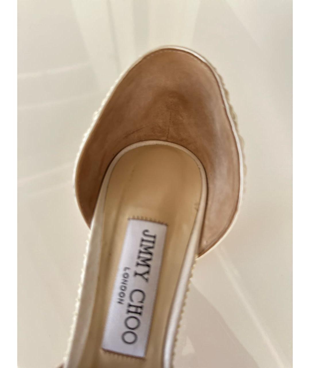 JIMMY CHOO Белые текстильные туфли, фото 6