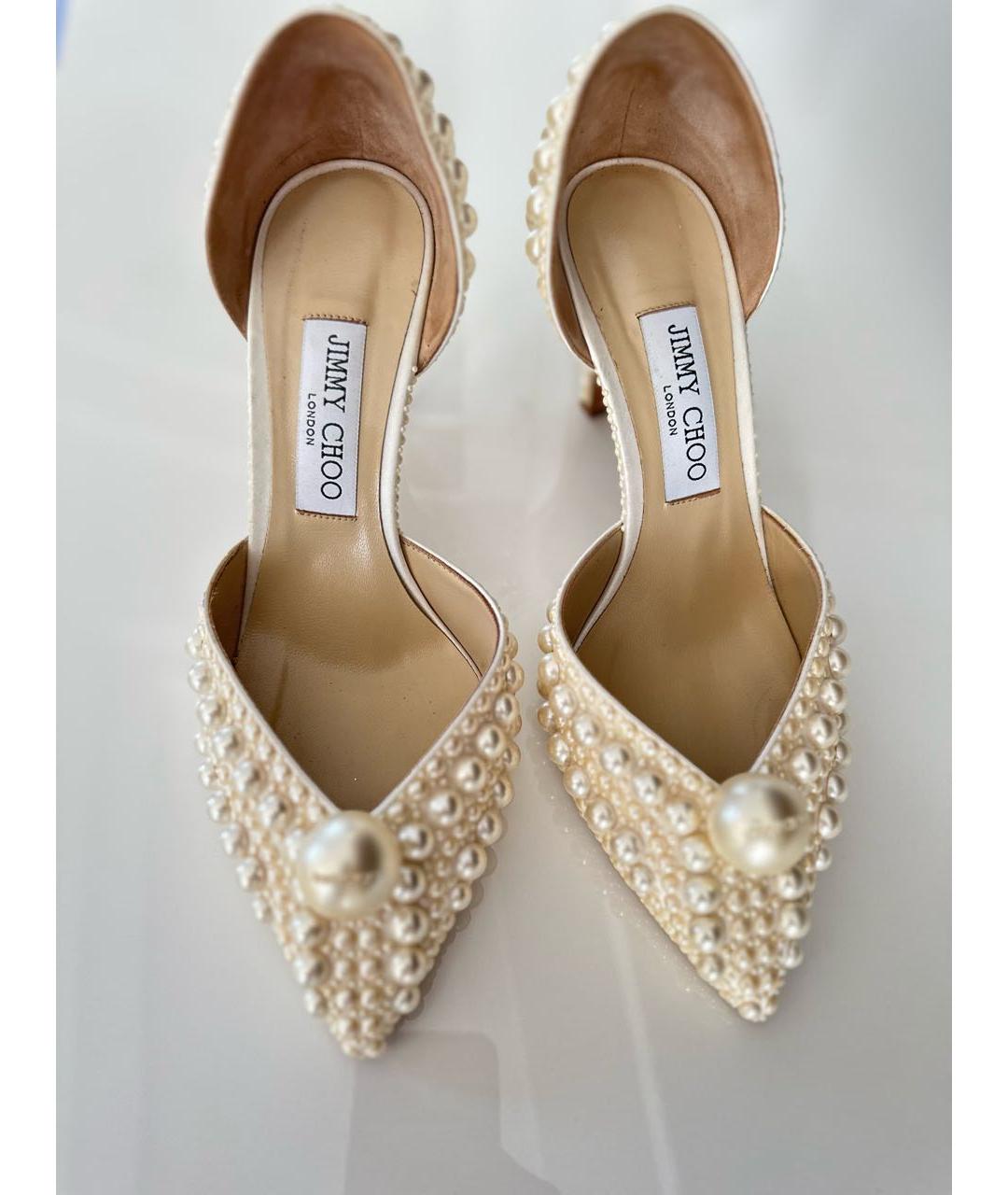 JIMMY CHOO Белые текстильные туфли, фото 2