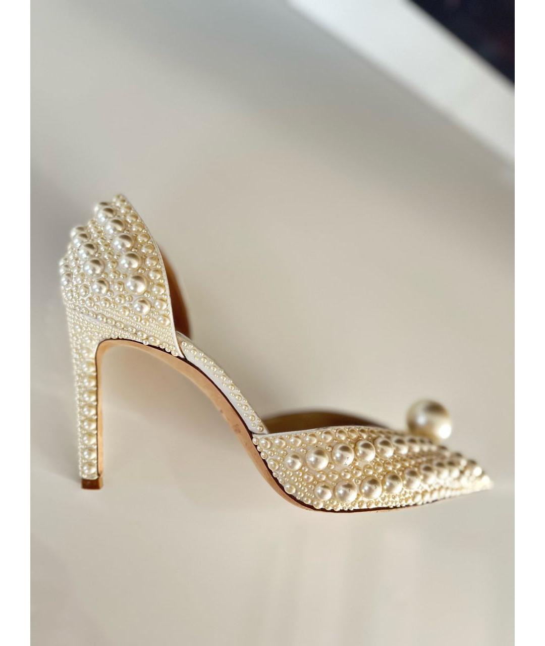 JIMMY CHOO Белые текстильные туфли, фото 9