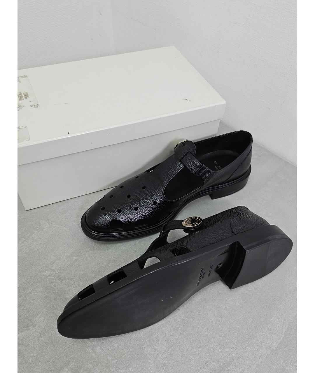 GIVENCHY Черные кожаные сандалии, фото 7