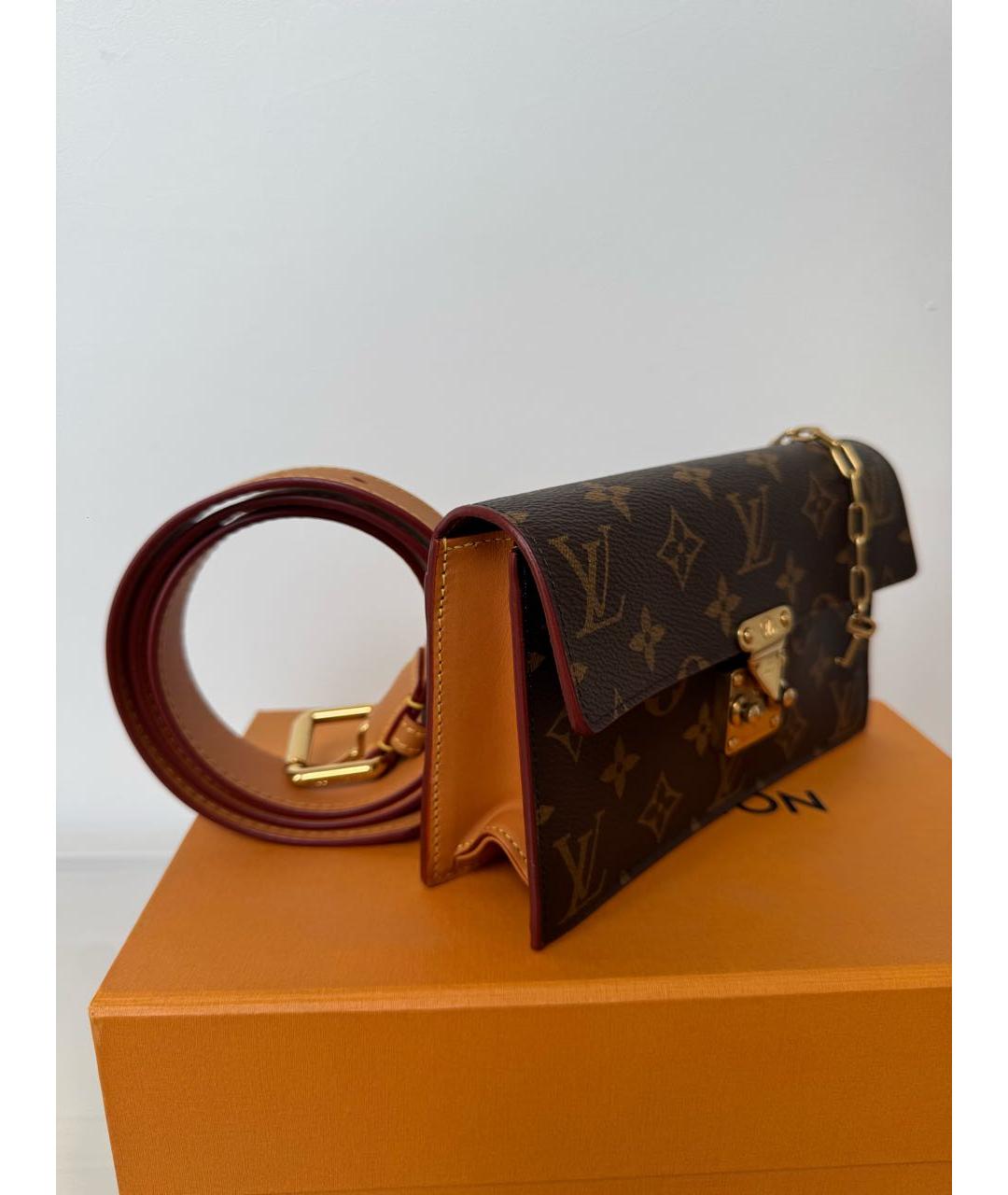 LOUIS VUITTON Коричневая кожаная поясная сумка, фото 2