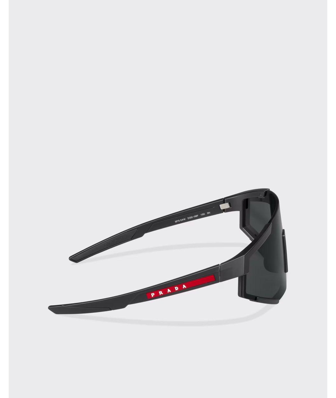 PRADA Черные пластиковые солнцезащитные очки, фото 3