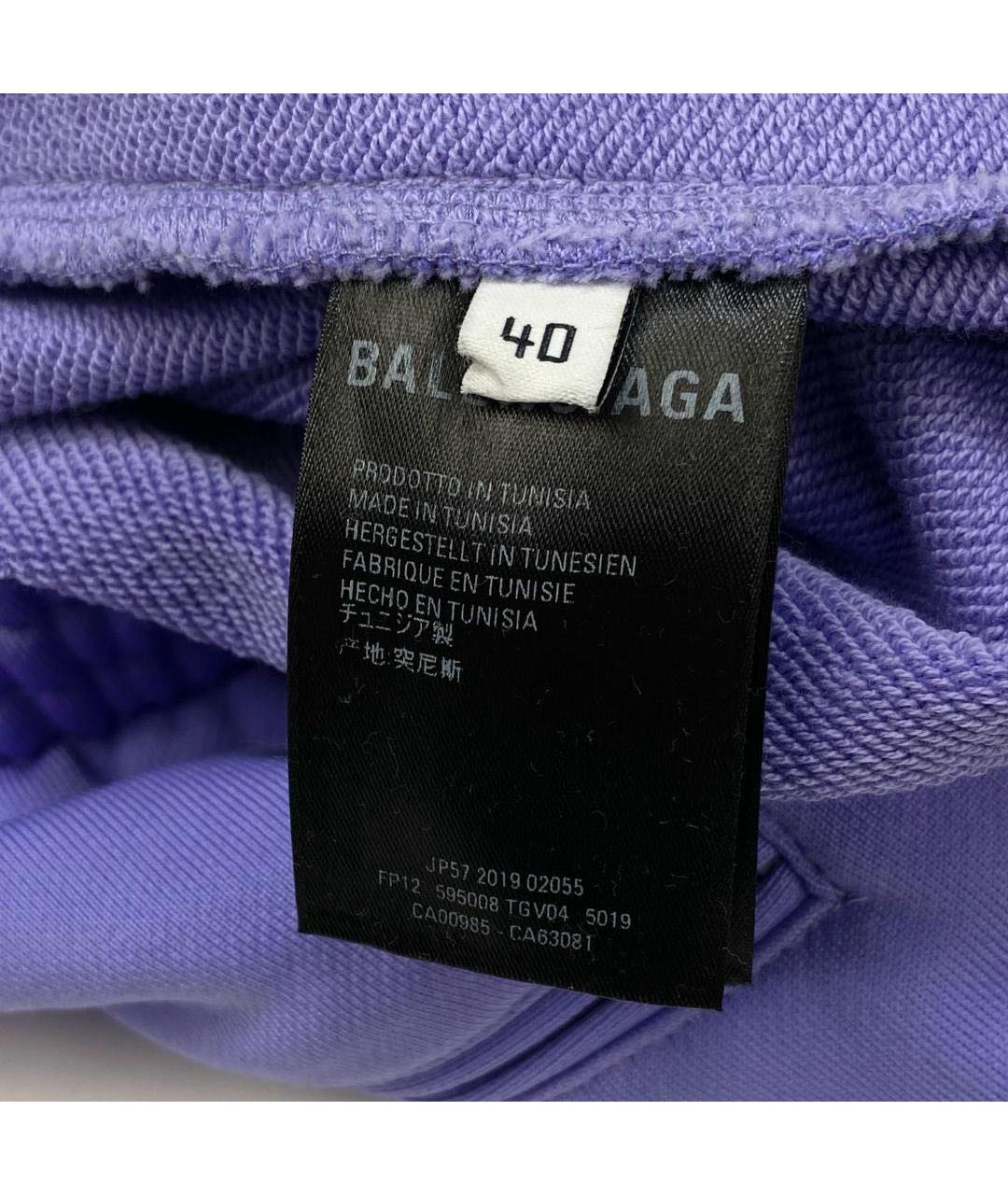 BALENCIAGA Фиолетовые хлопковые прямые брюки, фото 8