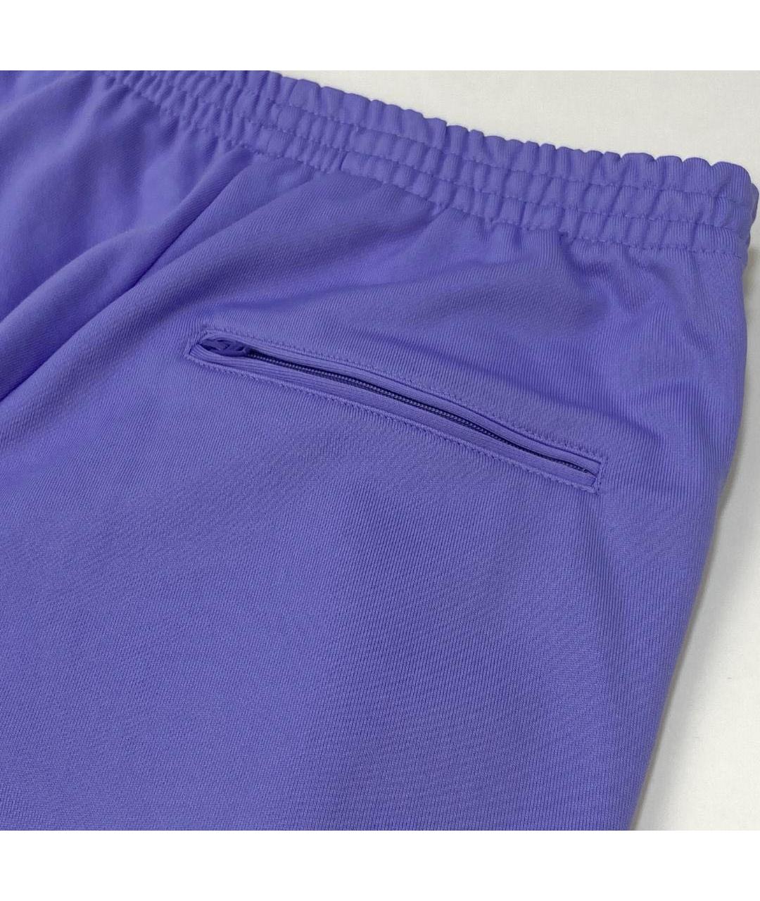 BALENCIAGA Фиолетовые хлопковые прямые брюки, фото 7